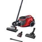 Bosch Staubsauger beutellos Serie 6 ProFamily BGC41XFMLY, ideal für Allergiker, Hygiene-Filter, 10 J. Motorgarantie, Spielzeugfalle, XXL-Polsterdüse, XXL-Fugendüse, hohe Saugkraft, leise, 750 W, blau
