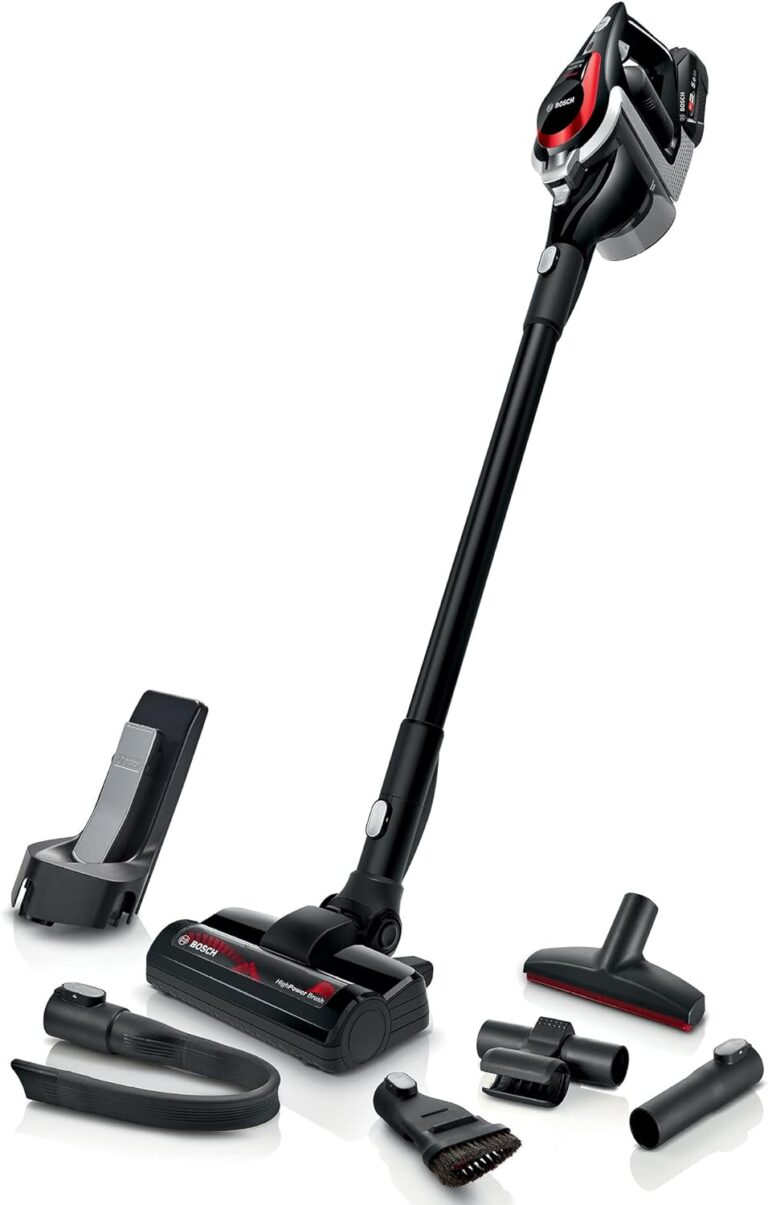 Bosch Akku-Staubsauger Unlimited Serie 8 ProPower BSS81POW1, kabelloser Handstaubsauger, beutellos, Hygiene-Filter, hohe Saugleistung, Lange Laufzeit, XXL-Polsterdüse, Fugendüse, schwarz
