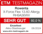 Rowenta X-Force Flex 13.60, kabelloser Akku-Staubsauger, Allergiker-Modell, tiefe Reinigungskraft, Flex-Gelenk, 150 Air Watt, bis zu 60 Minuten Laufzeit, Made in France, RH9A36WV