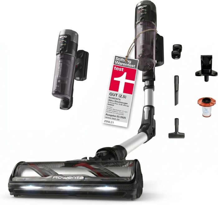 Rowenta X-Force Flex 13.60, kabelloser Akku-Staubsauger, Allergiker-Modell, tiefe Reinigungskraft, Flex-Gelenk, 150 Air Watt, bis zu 60 Minuten Laufzeit, Made in France, RH9A36WV