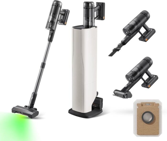 roborock H60 Hub Ultra Akku Staubsauger mit Absaugstation, 210AW kraftvolle Saugleistung, 90 Min. maximale Laufzeit, Staubsauger kabellos, Anti-Tangle Bürste für Teppiche, Hartböden, Tierhaare, Auto