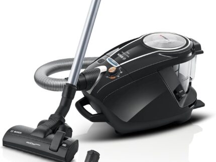 Bosch Staubsauger beutellos ProSilence Serie 8 BGS7MS64, Bodenstaubsauger, leise, Hygiene-Filter, Bodendüse für Parkett, Teppich, Fliesen, Starke Saugleistung, langes Kabel, 800 W, schwarz