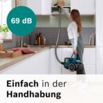 Bosch Staubsauger beutellos Serie 6 ProFamily BGC41XFMLY, ideal für Allergiker, Hygiene-Filter, 10 J. Motorgarantie, Spielzeugfalle, XXL-Polsterdüse, XXL-Fugendüse, hohe Saugkraft, leise, 750 W, blau