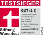 Bosch Staubsauger beutellos Serie 6 ProFamily BGC41XFMLY, ideal für Allergiker, Hygiene-Filter, 10 J. Motorgarantie, Spielzeugfalle, XXL-Polsterdüse, XXL-Fugendüse, hohe Saugkraft, leise, 750 W, blau