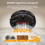roborock Qrevo Serie Saugroboter mit Wischfunktion, 8000Pa Saugkraft(verbessert von Qrevo S), Anti-Verfilzungs-Seitenbürste, Hindernisvermeidung, LiDAR-Navigation, All-in-One Dock,Schwarz(QV 35A Set)