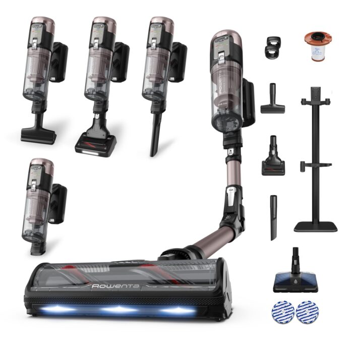 Rowenta X-Force Flex 13.60, kabelloser Akku-Staubsauger, Allergiker-Modell, tiefe Reinigungskraft, Flex-Gelenk, 150 Air Watt, bis zu 60 Minuten Laufzeit, Made in France, RH9A36WV