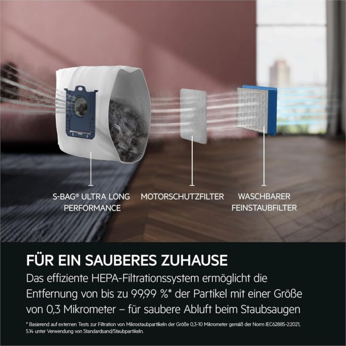 AEG Ultimate 8000 Staubsauger mit Beutel, Testsieger der Stiftung Warentest, hohe Saugleistung, Auto-Modus, Alle Böden, 48% Recyclingkunststoff, 3in1 Düse, HEPA-Filtration, 12m, LED-Licht, AB81U1SW