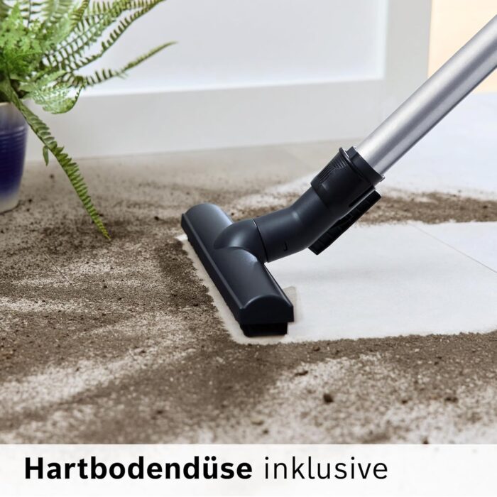 Bosch Staubsauger beutellos ProSilence Serie 8 BGS7MS64, Bodenstaubsauger, leise, Hygiene-Filter, Bodendüse für Parkett, Teppich, Fliesen, Starke Saugleistung, langes Kabel, 800 W, schwarz