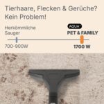 THOMAS Aqua+ PET & Family – 1700W starker Staubsauger für Tierhaare – Nasssauger & Trockensauger - Polsterreiniger & Staubsauger mit Wischfunktion für Teppich, Sofa, Polster & Matratze