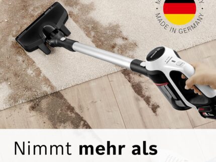Bosch Akku-Staubsauger Unlimited 6 BCS611AM, kabelloser Handstaubsauger, beutellos, leicht, Hygiene-Filter, 10 Jahre Motorgarantie, hohe Saugleistung, Lange Laufzeit, alle Bodenarten, weiß