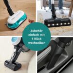Bosch Akku-Staubsauger Unlimited 7 ProHygienic Aqua BKS71HYG4, kabellos, 2in1 Saugen & Wischen, Knickrohr, HEPA-Filtersystem, 10 J. Motorgarantie, Wechselakku, Mini-Turbo-Düse, Made in Germany, weiß