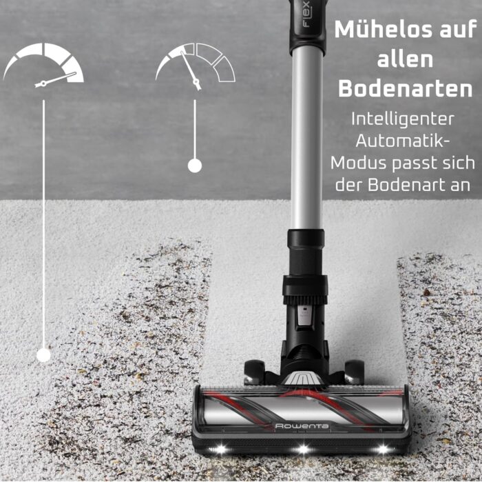 Rowenta X-Force Flex 13.60, kabelloser Akku-Staubsauger, Allergiker-Modell, tiefe Reinigungskraft, Flex-Gelenk, 150 Air Watt, bis zu 60 Minuten Laufzeit, Made in France, RH9A36WV
