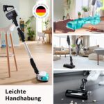 Bosch Akku-Staubsauger Unlimited 7 ProHygienic Aqua BKS71HYG4, kabellos, 2in1 Saugen & Wischen, Knickrohr, HEPA-Filtersystem, 10 J. Motorgarantie, Wechselakku, Mini-Turbo-Düse, Made in Germany, weiß