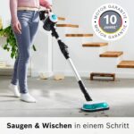 Bosch Akku-Staubsauger Unlimited 7 ProHygienic Aqua BKS71HYG4, kabellos, 2in1 Saugen & Wischen, Knickrohr, HEPA-Filtersystem, 10 J. Motorgarantie, Wechselakku, Mini-Turbo-Düse, Made in Germany, weiß