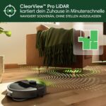 iRobot Roomba Plus 505 Combo Robot + AutoWash Dock Saugroboter mit Wischfunktion - Multifunktinales Dock - Clearview Pro LiDAR - 7000Pa - DualClean Wischpads mit PerfectEdge - SmartScrub - Schwarz
